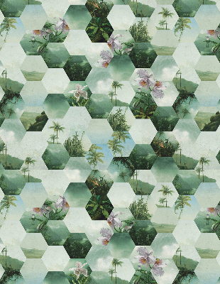 Store enrouleur Hexagones verts