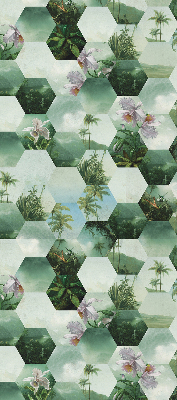 Store enrouleur Hexagones verts