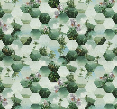 Store enrouleur Hexagones verts