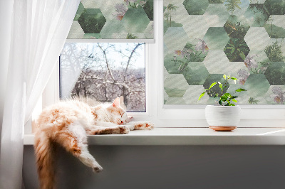 Store enrouleur Hexagones verts