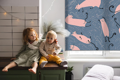 Store enrouleur Chats roses