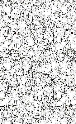 Store intérieur Chats dessinés