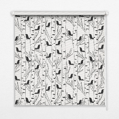 Store intérieur Oiseaux et arbres dessinés