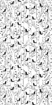 Store intérieur Oiseaux et arbres dessinés