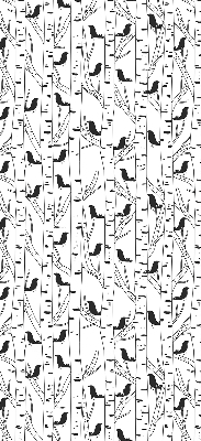 Store intérieur Oiseaux et arbres dessinés