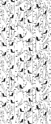 Store intérieur Oiseaux et arbres dessinés