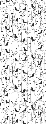 Store intérieur Oiseaux et arbres dessinés