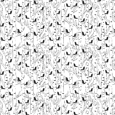 Store intérieur Oiseaux et arbres dessinés