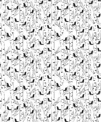 Store intérieur Oiseaux et arbres dessinés