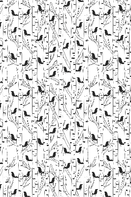 Store intérieur Oiseaux et arbres dessinés