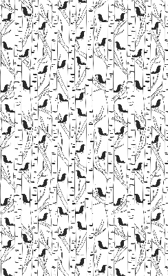 Store intérieur Oiseaux et arbres dessinés