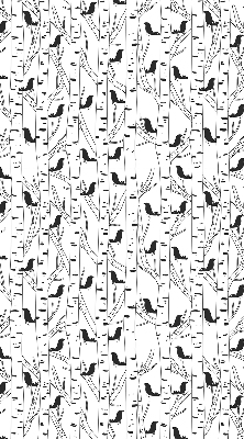 Store intérieur Oiseaux et arbres dessinés