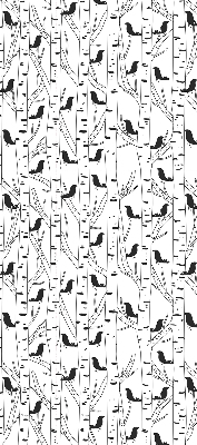 Store intérieur Oiseaux et arbres dessinés