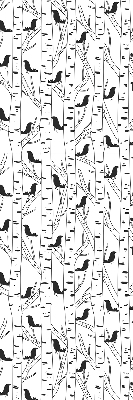 Store intérieur Oiseaux et arbres dessinés