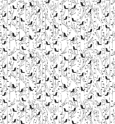 Store intérieur Oiseaux et arbres dessinés