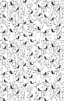 Store intérieur Oiseaux et arbres dessinés