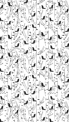 Store intérieur Oiseaux et arbres dessinés