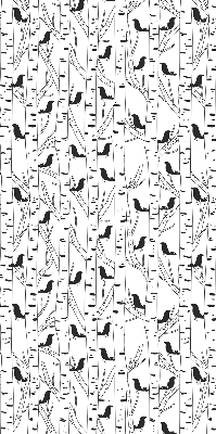 Store intérieur Oiseaux et arbres dessinés