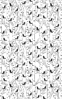 Store intérieur Oiseaux et arbres dessinés