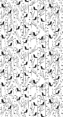 Store intérieur Oiseaux et arbres dessinés