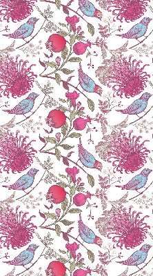 Store enrouleur Oiseaux colorés parmi les fleurs