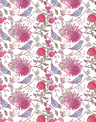 Store enrouleur Oiseaux colorés parmi les fleurs