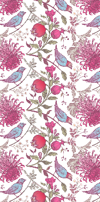 Store enrouleur Oiseaux colorés parmi les fleurs