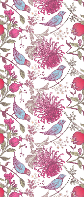 Store enrouleur Oiseaux colorés parmi les fleurs