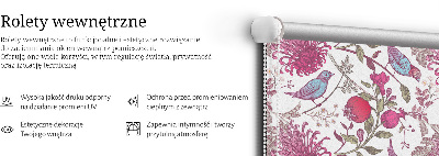 Store enrouleur Oiseaux colorés parmi les fleurs