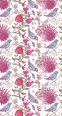 Store enrouleur Oiseaux colorés parmi les fleurs