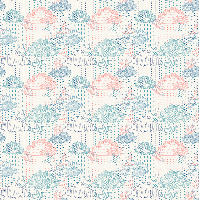 Store intérieur Nuages colorés avec des motifs