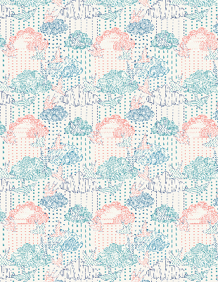 Store intérieur Nuages colorés avec des motifs