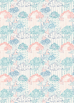 Store intérieur Nuages colorés avec des motifs