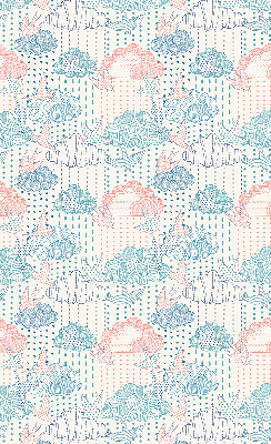 Store intérieur Nuages colorés avec des motifs