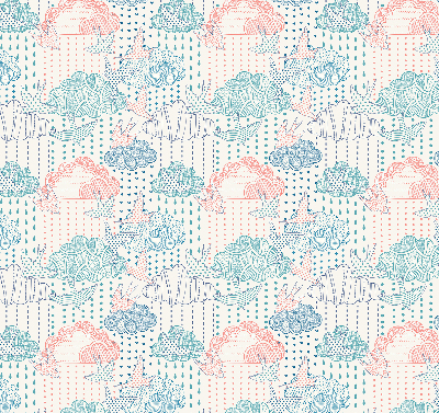 Store intérieur Nuages colorés avec des motifs