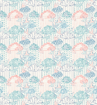 Store intérieur Nuages colorés avec des motifs