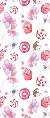 Store intérieur Ballons roses, beignets et lapins