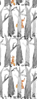 Store enrouleur Renards roux des arbres gris