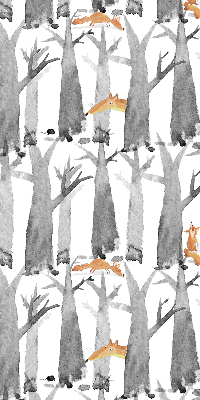 Store enrouleur Renards roux des arbres gris