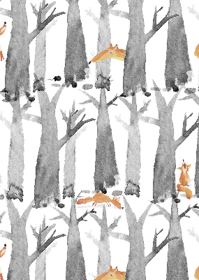 Store enrouleur Renards roux des arbres gris