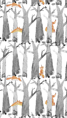 Store enrouleur Renards roux des arbres gris