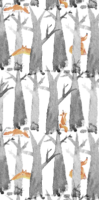 Store enrouleur Renards roux des arbres gris