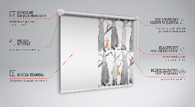 Store enrouleur Renards roux des arbres gris