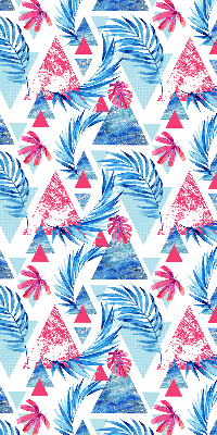 Store enrouleur Feuilles bleues et triangles