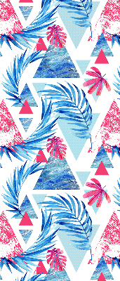 Store enrouleur Feuilles bleues et triangles