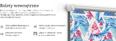 Store enrouleur Feuilles bleues et triangles