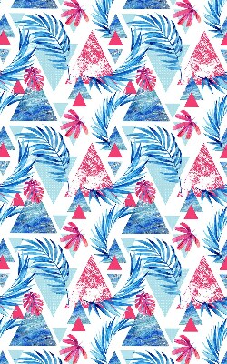 Store enrouleur Feuilles bleues et triangles