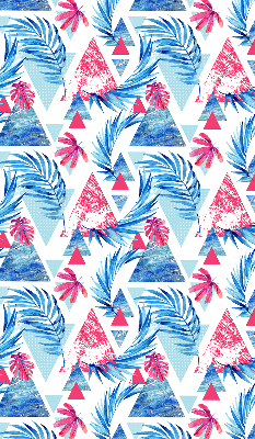 Store enrouleur Feuilles bleues et triangles