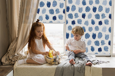 Store enrouleur Taches peintes en bleu