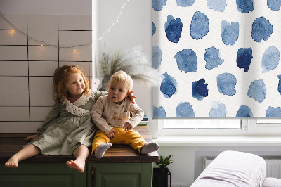 Store enrouleur Taches peintes en bleu